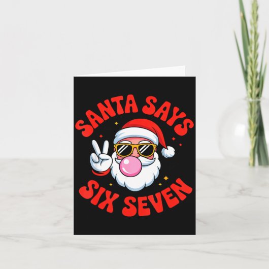 Funny Santa Says 6 7 Six Seven Christmas Meme Holi カード (正面)
