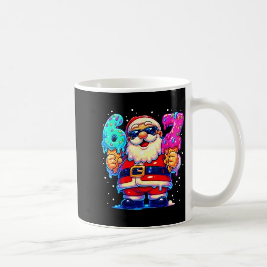 Funny Santa Says Six Seven 67 Meme Christmas Xmas コーヒーマグカップ (右)