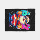 Funny Santa Says Six Seven 67 Meme Christmas Xmas  フリースブランケット (正面(横))