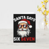 Funny Santa Says Six Seven Christmas 67 Meme Xmas カード (黄色い花)