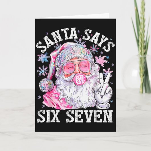 Funny Santa Says Six Seven Christmas 67 Meme Xmas  カード (正面)