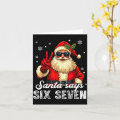 Funny Santa Says Six Seven Christmas 67 Meme Xmas  カード (黄色い花)