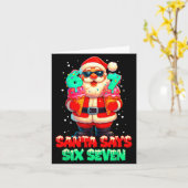 Funny Santa Says Six Seven Christmas 67 Meme Xmas  カード (黄色い花)