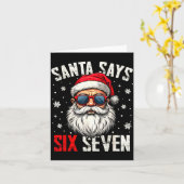 Funny Santa Says Six Seven Christmas 67 Meme Xmas  カード (黄色い花)