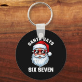 Funny Santa Says Six Seven Christmas 67 Meme Xmas  キーホルダー (正面)