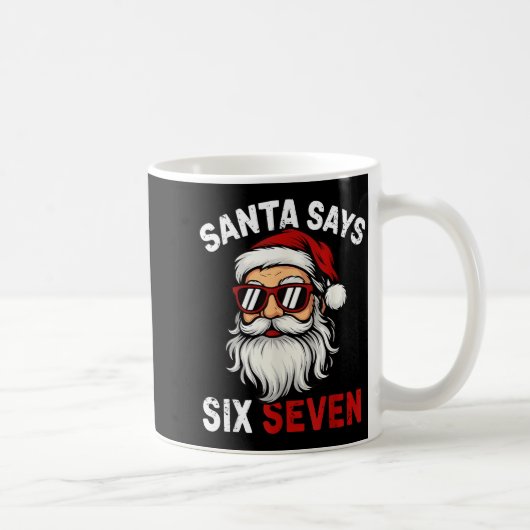 Funny Santa Says Six Seven Christmas 67 Meme Xmas  コーヒーマグカップ (右)