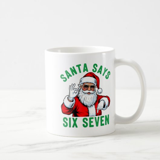 Funny Santa Says Six Seven Christmas 67 Meme Xmas  コーヒーマグカップ (右)