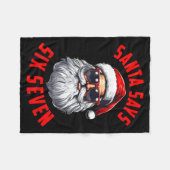 Funny Santa Says Six Seven Christmas 67 Meme Xmas  フリースブランケット (正面(横))