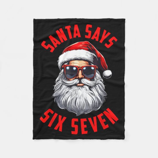Funny Santa Says Six Seven Christmas 67 Meme Xmas  フリースブランケット (正面)