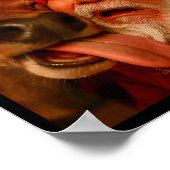 Funny Santa Selfie Reindeer Men Women Kids Christm ポスター (角)