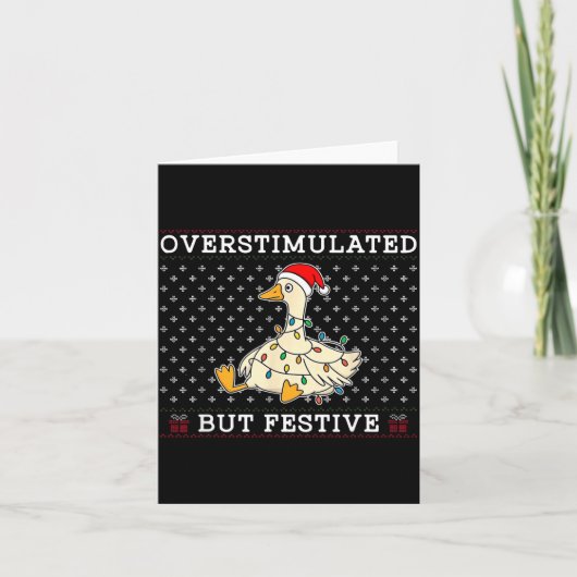 Funny Santa Silly Goose Overstimulated But Festive カード (正面)