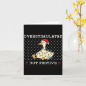 Funny Santa Silly Goose Overstimulated But Festive カード (黄色い花)