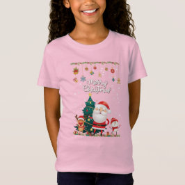Funny Santa, Snowman, Reindeer Merry Christmas Tシャツ