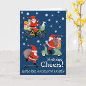 Funny Santa Special Delivery holiday カード (黄色い花)