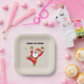 Funny santa thanks for coming ペーパープレート (パーティー)