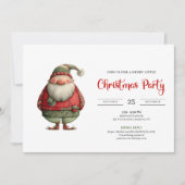 Funny Santa trendy red green Christmas invitation 招待状 (正面)