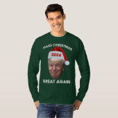 Funny Santa Trump 2024 Make Christmas Great Again Tシャツ (正面フル)