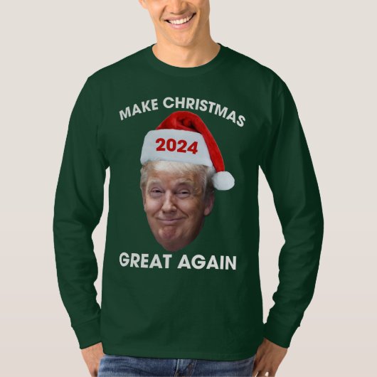 Funny Santa Trump 2024 Make Christmas Great Again Tシャツ (正面)