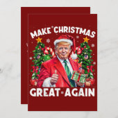 Funny Santa Trump Gift | Trump Christmas シーズンカード (正面/裏面)