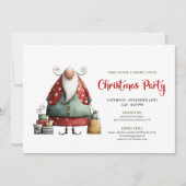 Funny Santa watercolor Christmas party invitation 招待状 (正面)