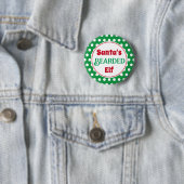 Funny Santa's Bearded Elf Christmas Button Pin 缶バッジ (インサイチュ)