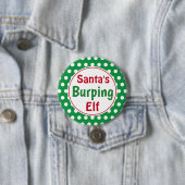 Funny Santa's Burping Elf Christmas Button Pin 缶バッジ (インサイチュ)