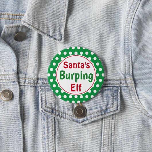 Funny Santa's Burping Elf Christmas Button Pin 缶バッジ (インサイチュ)
