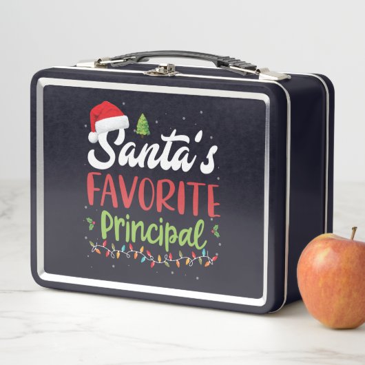 Funny Santa's Favorite Principal Christmas メタルランチボックス (インサイチュ)
