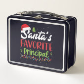 Funny Santa's Favorite Principal Christmas メタルランチボックス (正面)