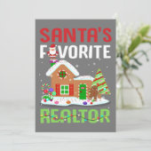 Funny Santa's Favorite Realtor Estate Agent Xmas 招待状 (スタンド正面)