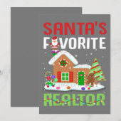 Funny Santa's Favorite Realtor Estate Agent Xmas 招待状 (正面/裏面)