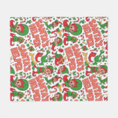 Funny Santa's Little Helper Elf Retro Cartoon  フリースブランケット (正面(横))