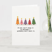 Funny Sarcasm Christmas Card Quote With Trees カード (正面)