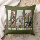 Funny Sarcasm Dad Photo Collage Throw Pillow クッション (ブランケット)