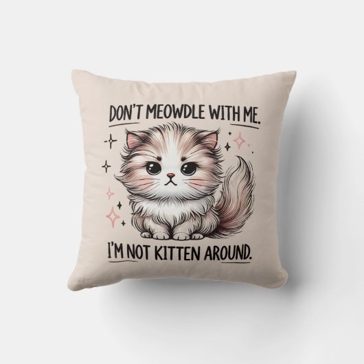 Funny sarcasm kitten word art  クッション (裏面)