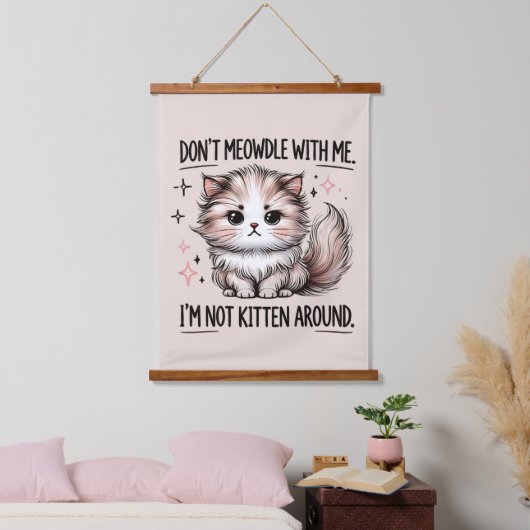Funny sarcasm kitten word art 吊り下げ型タペストリー (寝室)