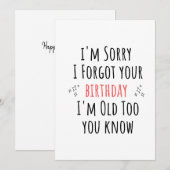 Funny sarcastic birthday シーズンカード (正面/裏面)