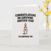 Funny Sarcastic Birthday Card for men カード (黄色い花)