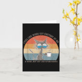 Funny Sarcastic Cat I Feel Like Work Got Custody O カード (黄色い花)