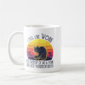 Funny Sarcastic Cat I Feel Like Work Got Custody O コーヒーマグカップ (左)