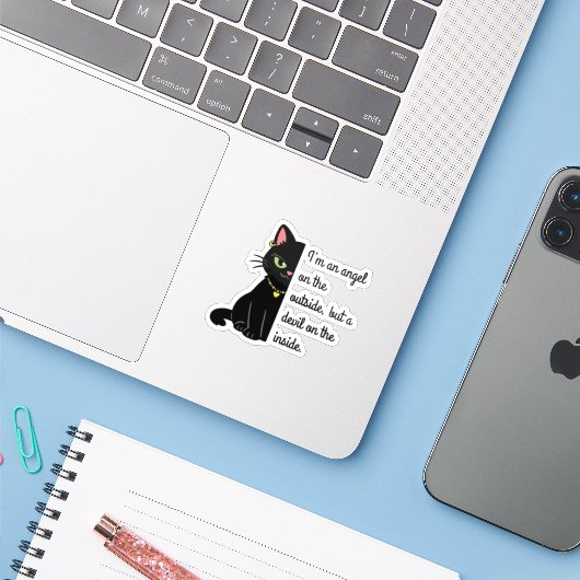 funny sarcastic cat stickers シール (ノートパソコンとiPhone)
