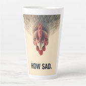 Funny Sarcastic Chicken How Sad Upside Down Meme A カフェラテマグ (正面)