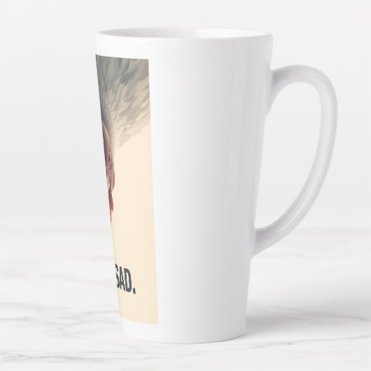 Funny Sarcastic Chicken How Sad Upside Down Meme A カフェラテマグ (右)