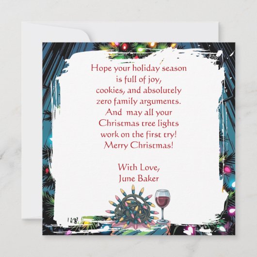 Funny Sarcastic Christmas Humor カード (裏面)