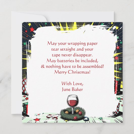 Funny Sarcastic Christmas Humor カード (裏面)