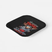 Funny Sarcastic Christmas Moose Quote Black Party ペーパープレート (傾斜あり)