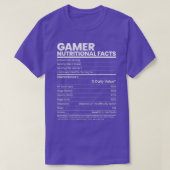 Funny Sarcastic Gamer Nutritional Facts Cool Video Tシャツ (デザイン正面)