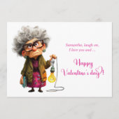 Funny Sarcastic Grumpy Lady Valentine Card シーズンカード (正面)