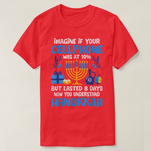 Funny Sarcastic Hanukkah Cellphone Chanukkah  Tシャツ (デザイン正面)