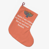Funny Sarcastic Hanukkah Chanukah Cellphone Quote ラージクリスマスストッキング (正面 (吊り時))